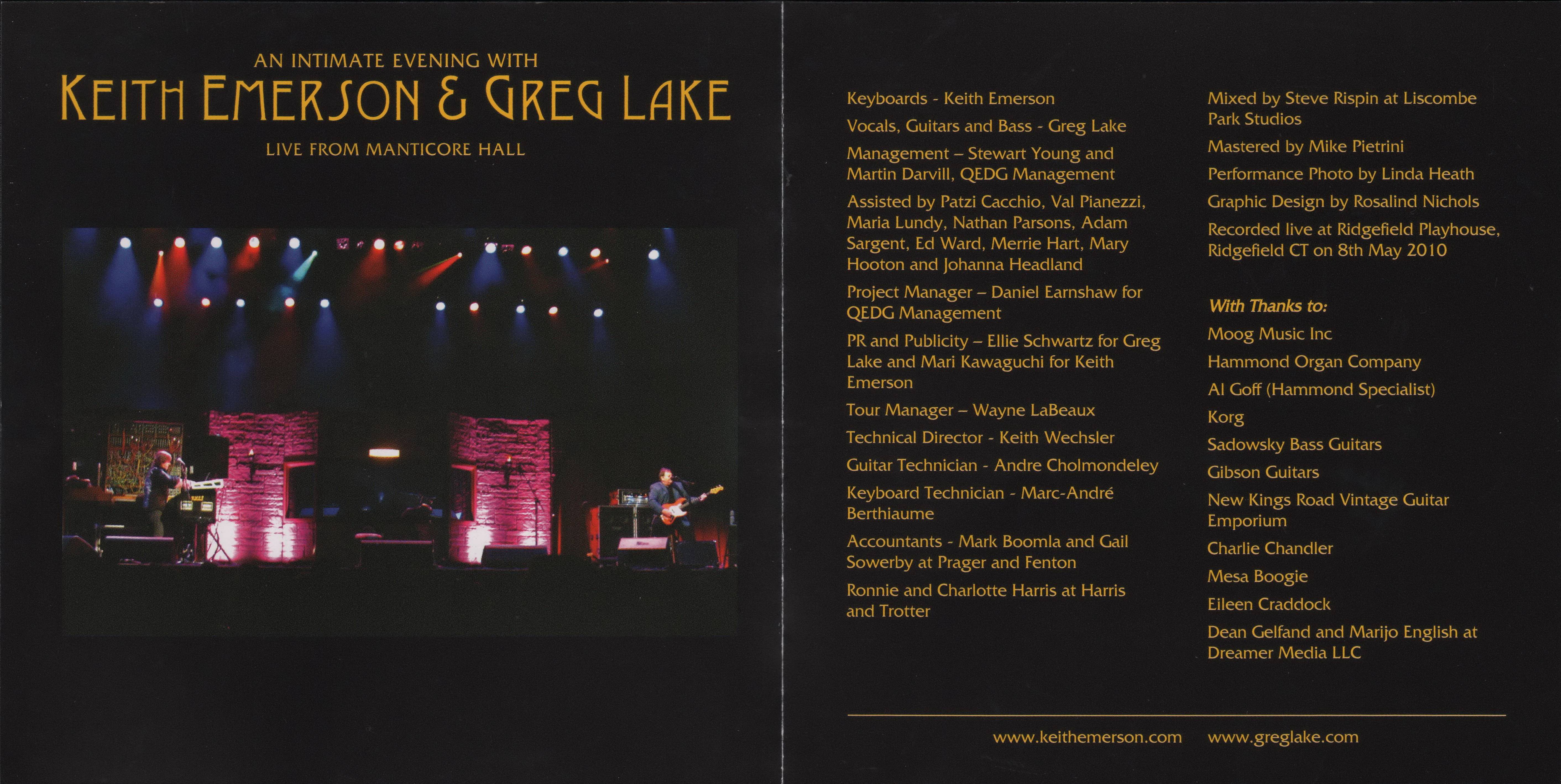 Emerson, Lake and Palmer Live From Manticore Hall : Booklet 2